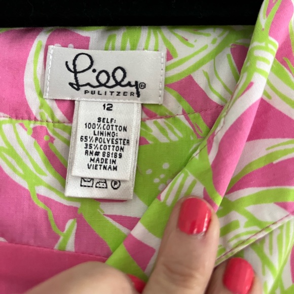 Lilly Pulitzer fully lined shift dress with gorgeous trim and full back zipper - Picture 2 of 9